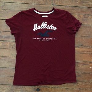 burgundy hollister t-shirt